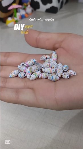 Diy paper beads || how to make beads with paper #paperbeadsdiy #keychaindiy #braceletdiy #tutorial