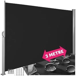 Tectake 160cm x 300cm Garden Privacy Screen - Black