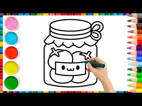 How To Draw cute JAR. Easy Drawing, Painting & Coloring For Kids and Toddlers_🌈🎨