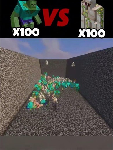 Mutant Zombie or Iron Golems?💀(Who's Gonna Win?) #minecraft #gaming #shorts