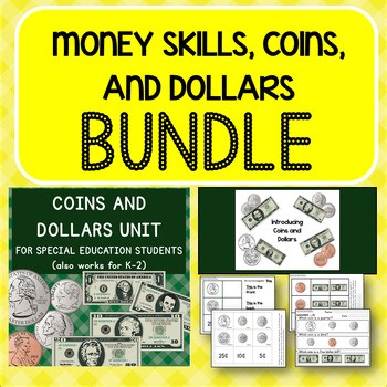 Money Activities for SPED & K-2 | Coin ID, Dollar Skills, Errorless Work