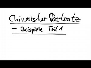 W6V1.4 Chinesischer Restsatz - Beispiele Teil 1