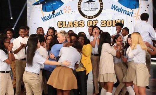 Ellen gives entire senior class college scholarships