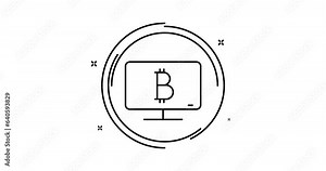 bitcoin animated outline icon with alpha channel. bitcoin rotation appearance 4k video animation for web, mobile and ui design Stock Video