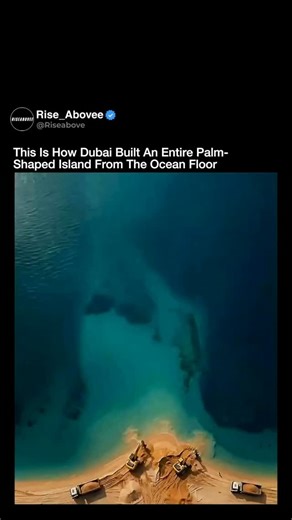 Vision | Motivation | Mindset on Instagram: "What looks like a surreal aerial illusion is actually one of the most complex engineering projects ever executed. The Palm Jumeirah was constructed by dredging over 3 billion cubic feet of sand from the Persian Gulf and placing it with centimeter-level GPS precision to form a perfectly symmetrical palm visible from space. Instead of concrete foundations, engineers relied on natural sand compaction, vibration techniques, and interlocking rock breakwate