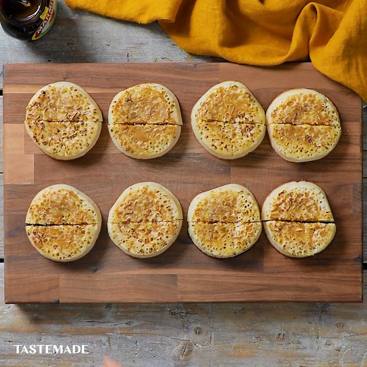 Love it or hate it, these crumpets are salty, cheesy goodness. Make our Marmite And Cheese Baked Crumpets 👉 https://bit.ly/3jD3aZp | Tastemade UK