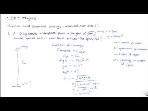 CXC CSEC PHYSICS: Kinetic and Potential Energy Worked Example