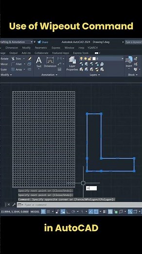 Use of Wipeout Command in AutoCAD #autocad #shorts