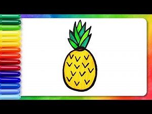 How To Draw And Color An Ananas | Learning Kids Drawings | Magic Easy Drawing