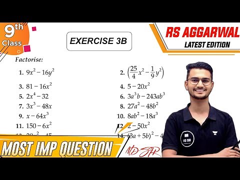 Rs Aggarwal Class 9 Exercise 3B | Chapter 3 Factorisation of Polynomials | Md Sir Class 9