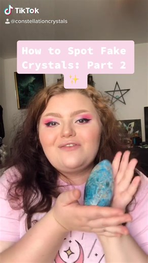 how to spot fake crystals part 2! 💖 #crystals #crystalhealing #crystalshop #crystalwitch #witchtok #fyp