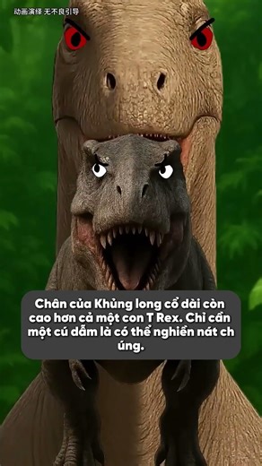 T Rex và khủng long cổ dài, con nào mạnh hơn | Chokie Subber #hoathinhtrungquoc #animation