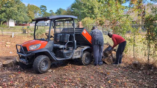 Big Al Martin and Kesean Carter moving up the large logs in preparation for clean-up day this Saturday at New Home Cemetery. They are both descendants of African Americans that are buried here. See our Event page for details on the cleanup. | Conroe Community Cemetery Restoration Project | Facebook