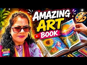 How to Decorate my Art Book Cover page drawing and painting idea
