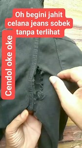5.6K views · 109 reactions | Tips and tricks for sewing ripped jeans that are invisible Here's how to sew big ripped jeans using hand sewing but it's invisible #Sewingtips #sewing #everyone @penggemar berat @Everyone | Tips dan trik menjahit | Facebook