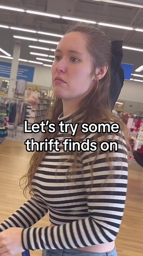 Trying on some thrift finds from this week