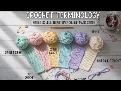 Crochet Stitches Explained | DC, HDC, SC, MR, SL ST – Easy Tutorial