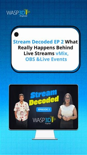 WASP3D- Real-Time Graphics for All on Instagram: "Stream Decoded EP 2: Inside Live Events, vMix, OBS & the Reality of Broadcast Engineering Watch the full episode link in story #StreamDecoded #LiveStreaming #BroadcastEngineering #LiveProduction #vMix #OBSStudio #StreamingSetup #ContentCreators #YoungStreamers #CreatorsOfInstagram #BehindTheScenes #BroadcastLife #VideoProduction #LiveEvents #StreamingCommunity #RealTimeGraphics #WASP3D #XpressByWASP3D #PodcastClips #CreatorJourney"