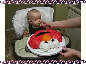 Max eating Elmo birthday cake 1st birthday!mxf