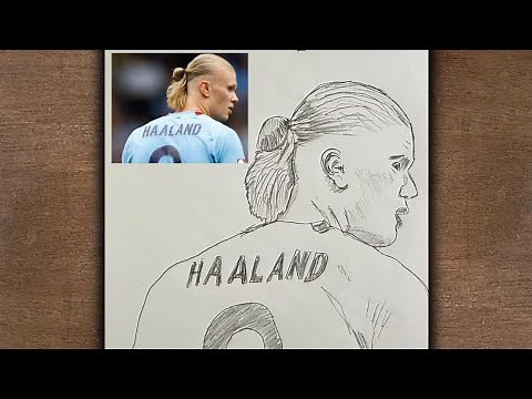 How to draw a sketch of Erling Haaland - Manchester city Erling Haaland - pencil sketch drawing