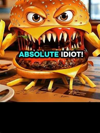 🍔😈 Watch this savage burger roast everyone who eats it every day like it's no big deal! “Eat me every day, you absolute idiot!” 😂 Our cocky, greasy burger villain spills the brutal truth on why burgers are bad for you—high saturated fat, processed meat dangers, and a fast track to serious health risks. In this hilarious TikTok skit, the burger calls out daily eaters with zero mercy, flexing its addictive power while warning about the real consequences of fast food burger health dangers. Disco
