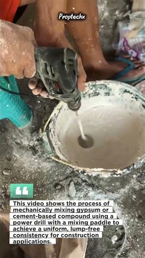 Power Drill Paddle Mixer for Smooth Cement & Gypsum Finish #construction #tools #shorts