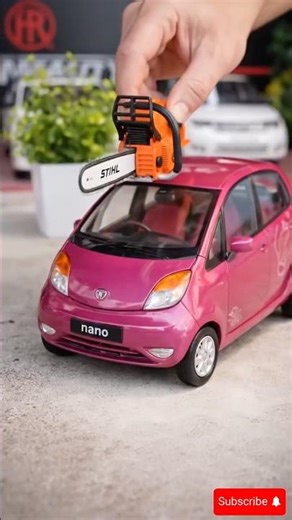 Can a Mini STIHL Chainsaw Cut a Tata Nano Model? #asethetic