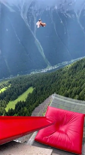 Red Slide Jump Went WILD 😳🔥 Wait for the Airbag Landing! #Shorts #viralvideos