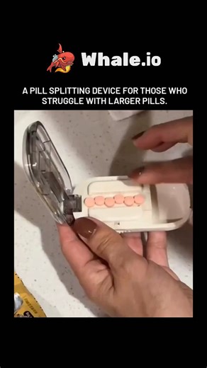 Zahan on Instagram: "The post features a 13-second video demonstrating a portable "e-chu" pill splitter, showing clean halving of large pink tablets, which has garnered over 1.6 million views and sparked affiliate Amazon links in replies. - This device aids individuals with dysphagia or dexterity issues by simplifying pill division, a common need affecting up to 40% of adults per swallowing disorder surveys. - Peer-reviewed studies, like a 2022 systematic review in Therapeutic Advances in Drug S
