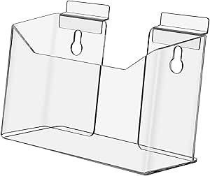 6 Pack Slatwall Postcard Holder for 6 Inch Wide Advertisement Materials Clear Acrylic Space Saving Literature Display Rack in Retail Stores and Offices No Assembly Required by Marketing Holders