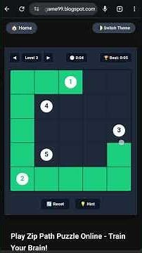 5 levels in 1 minute | Zip game | puzzle game