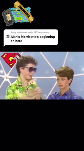 Alanis and Alasdair on Nickelodeon's You Can't do That on Television And tag a friend who would play pogs with you #officialgilmore22 #gilmore22 #gilmoregroup #nostalgiarules #alanismorissette #youcantdothatontelevision #nickelodeontvshow #pogs #milkcaps #pogtournament #pogchampion #letsplaypogs #playpogs #90sthrowbacks #mychildhoodmemories