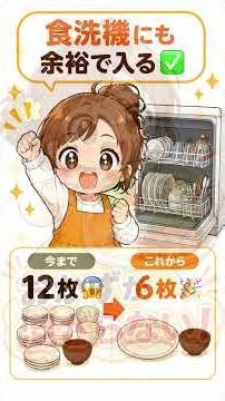 【第4話】ワンプレートにするだけで洗い物が75%減！共働き家族の食器時短術✨