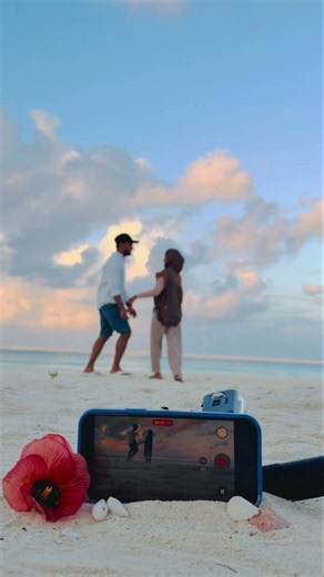 Evening beach vibes with my wife ❤️🌅🌊 #Maldives #Couple #BeachVibes #shorts