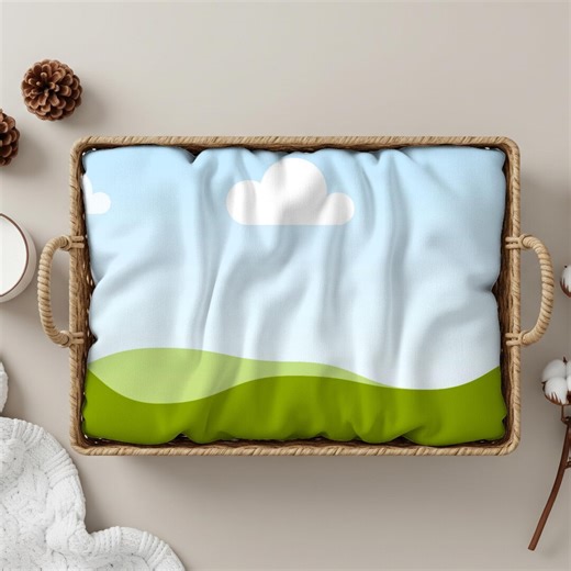 Blanket Mockup Canva Template, Woven Basket Style