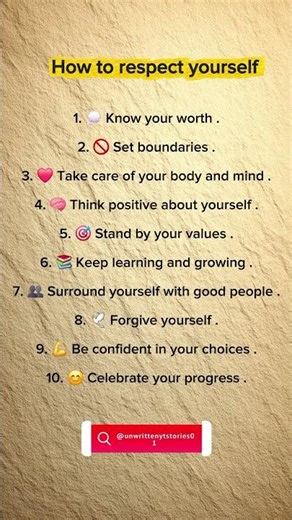 How to respect yourself #respect #value #yourself