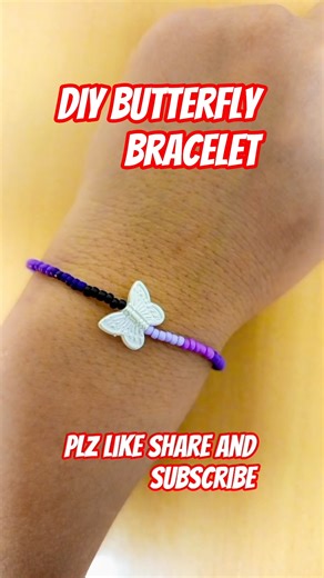 how to make a bracelet in 2 minutes| butterfly bracelet| handmade bracelet #diy #craft #shorts