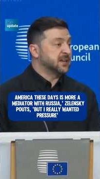 JUST IN 🚨Zelensky reacts as the US shifts into a mediator role with Russia. #breakingnews #ukraine
