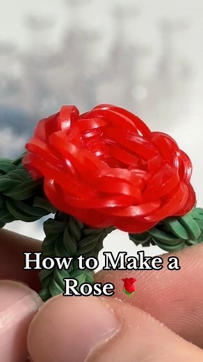 Rainbow Loom Rose Tutorial | Design Credit: Justin’s Toys #rainbowloom #tutorial #fyp #valentinesday | Rainbowcraftworks