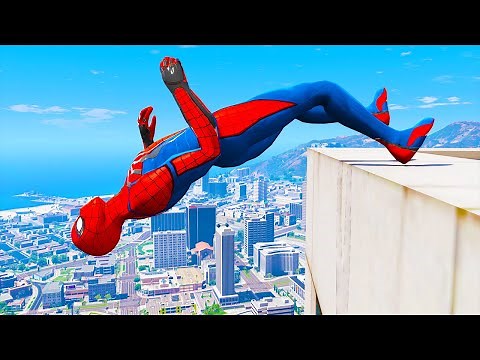 GTA 5 Spiderman Jumping from Highest Buildings #2 GTA 5 Funny Moments & Fails, Gameplay
