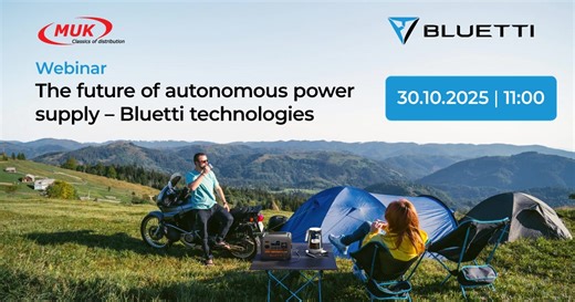 MUK Group of companies and Bluetti invite you to free online webinar: “The future of autonomous power supply – Bluetti Technologies” on October 30th 2025. Capabilities of modern Bluetti power systems - the number 1 brand in the world of portable and backup power! During the webinar, you'll learn: ∙ How to choose the ideal Bluetti generator for your needs: home, summer cottage, work, outdoor events ∙ How to protect your home from power outages and keep your important equipment running ∙ Why Bluet