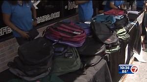 Kiwanis Club of Lauderhill hosts backpack giveaway - WSVN 7News | Miami News, Weather, Sports | Fort Lauderdale