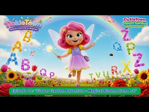 TickleTown – Episode 11: “Flower Garden Adventure – Blooms from A–Z” | Learn with Tickle the Fairy