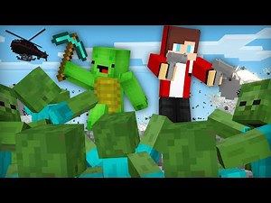 Mikey & JJ Escaping from a Zombie Apocalypse in Minecraft Challenge (Maizen Mazien Mizen)