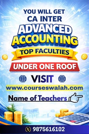 Best CA Inter Advanced Accounting Faculties | Under one Roof #cainter #icai