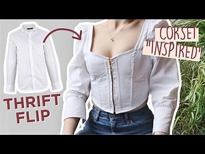 DIY Trendy CORSET TOP Thrift Flip | Mens Shirt Transformation | Winter Outfits 2020
