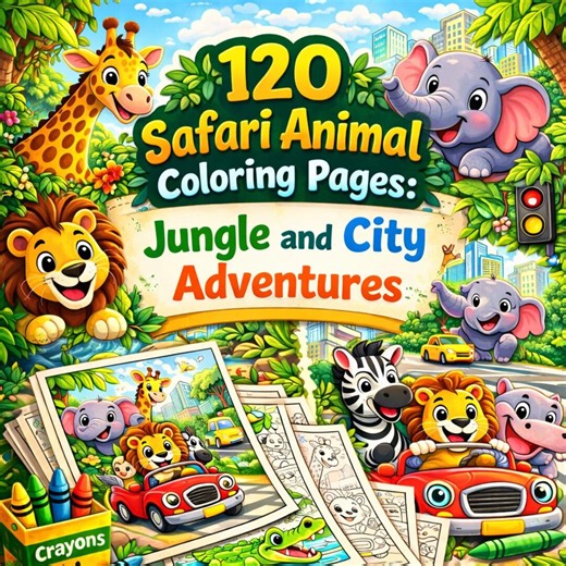 120 Jungle Safari Coloring Pages for Kids | Printable Animal Coloring Sheets - Etsy