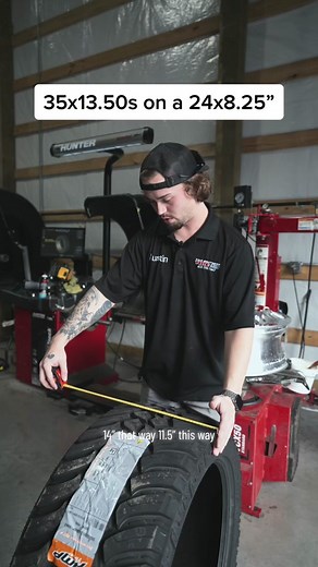 We usually Mount 37x13.50s on a 24x8.25 dually wheel, but the customer wanted 35s, I guess the 35x13.50s weren’t having it since there’s less sidewall to work with! #twobrostireandauto #americanforce #duallywheels #35x1350x24 #tireshop #liftedtrucks