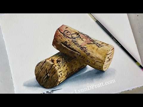 Painting Wine Corks with Watercolor Tutorial