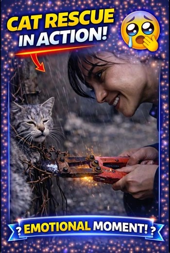 She heard the kitten crying and acted fast #kittenrescue #cat #rescue